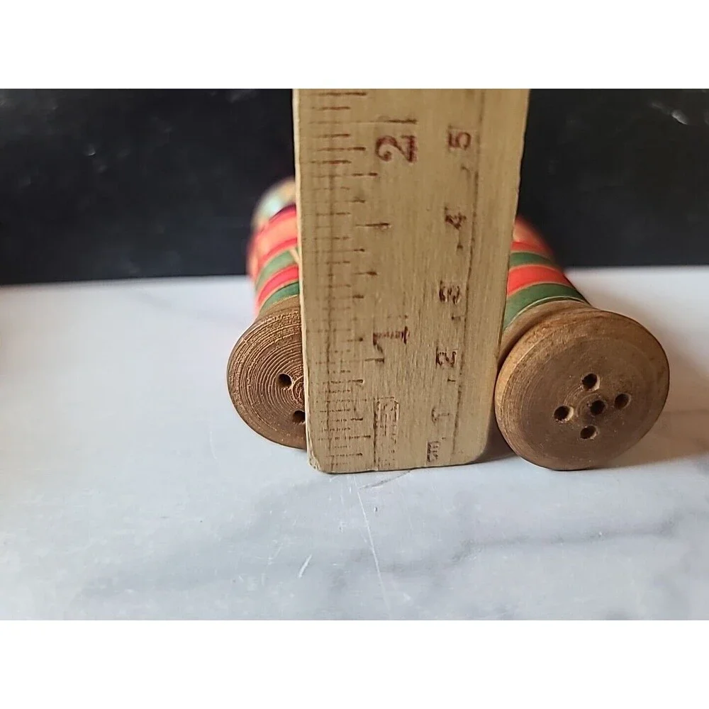 Mexican Hand Carved Wooden Salt And Pepper Shakers Vintage